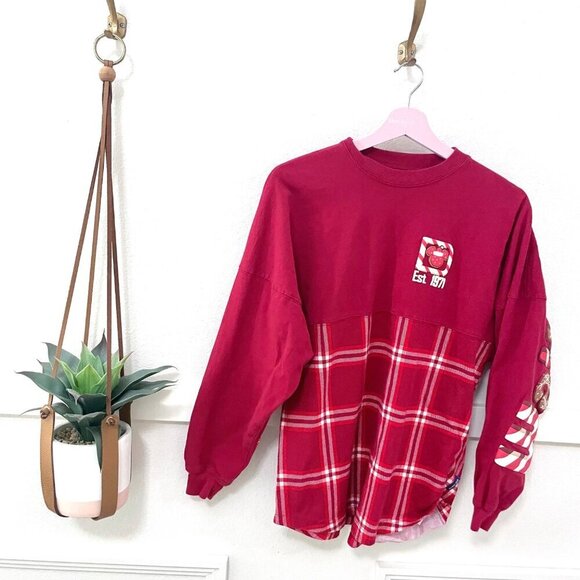 Disney Adult Spirit Jersey Walt Disney World Holiday Plaid Long Sleeve Size XS - Picture 2 of 6